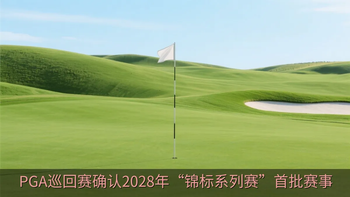 起伏球道与高尔夫旗杆